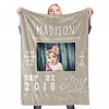 Custom Baby Photo Blanket with Name Birth Information Stroller Blanket Custom Swaddle Blanket Personalized Swaddle Blankets PW014