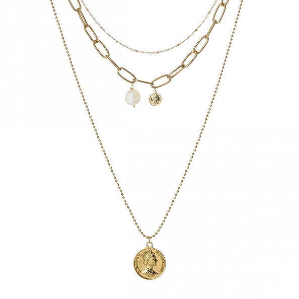 Baroque pearl multi - layered necklace PWB182