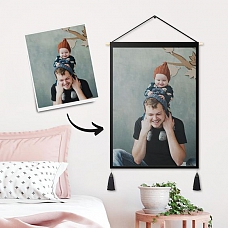 Father's Day Gifts - Custom Father and Child Photo Tapestry - Wall Decor Hanging Fabric Painting Hanger Frame Poster PW261