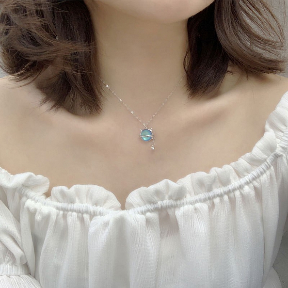 Cute Cat Head Pendant Necklace PWB483