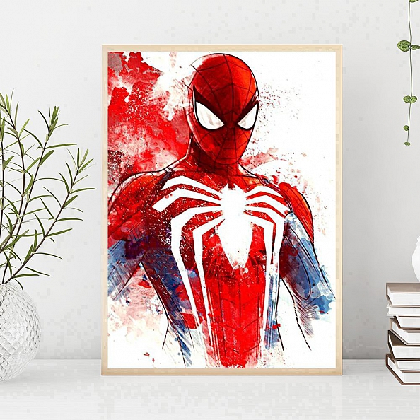DIY Full Drill Round Diamond Painting Spiderman PW697