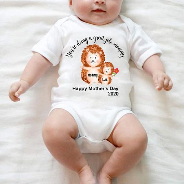 Custom Hedgehog Mother's Day Baby Onesies PW151