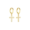 925 Sterling Silver Cross Earrings PWB312