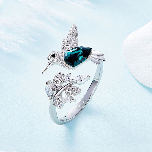 925 Sterling Silver Hummingbird Ring PWB373