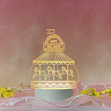 Romantic Carrousel 3D Lamp Acrylic LED Night Light Child Gift PW568