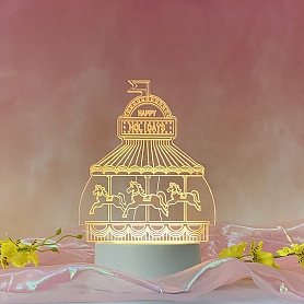 Romantic Carrousel 3D Lamp Acrylic LED Night Light Child Gift PW568