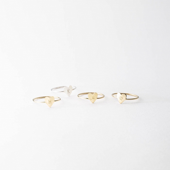 Heart Ring with Initials PW839