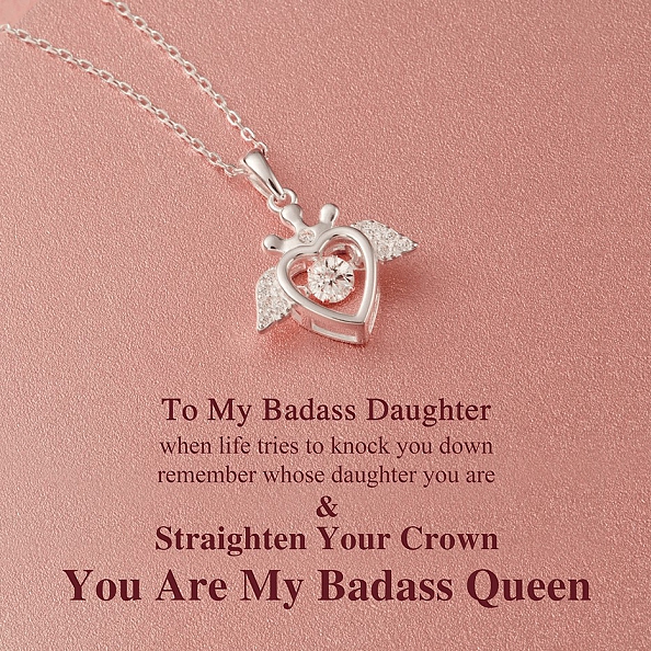 S925 Angle Wings Badass Sparkling Necklace PWB215