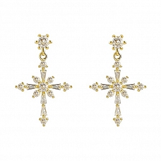 Crystal Cross Earrings PWB265