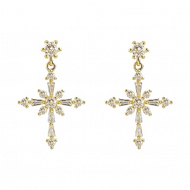 Crystal Cross Earrings PWB265