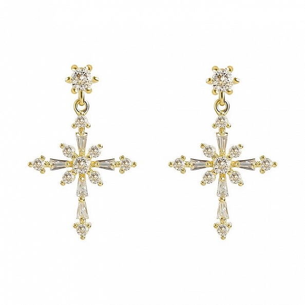 Crystal Cross Earrings PWB265