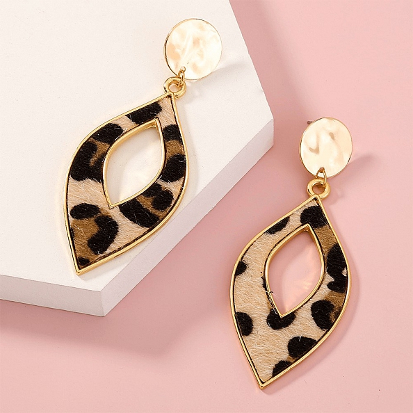 Drop shape leopard earrings PWB127