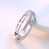 Romantic Two-heart Silver Ring PWB503