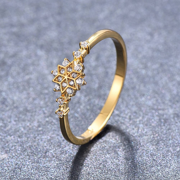 S925 Sterling Silver Snowflake Ring PWB241