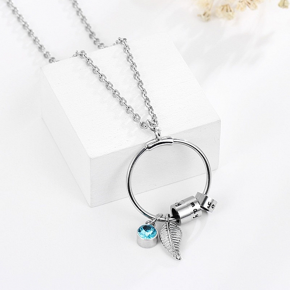 Linda Circle Pendant Necklace in Sterling Silver  PW830