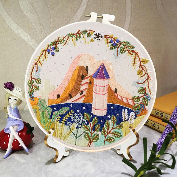 Cartoon House-Embroidery Kit(30x30cm) PW679