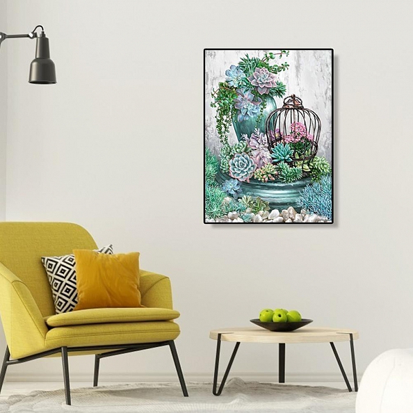 DIY Paint By Number Kits-Succulent Plants(40*50 CM) PW615