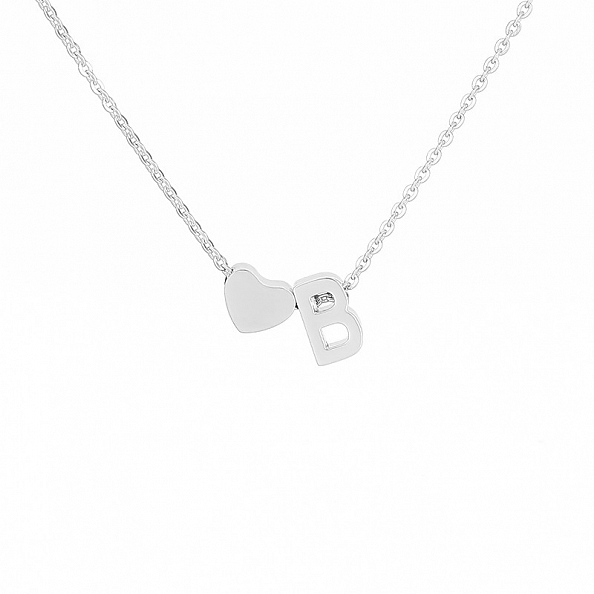 Tiny Initial Heart Necklace PW895