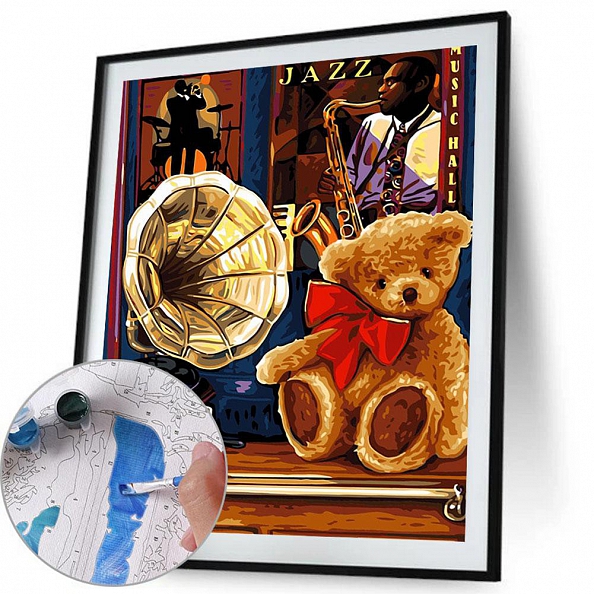 DIY Paint By Numbers Kit(40x50cm)- Music Bear PW770