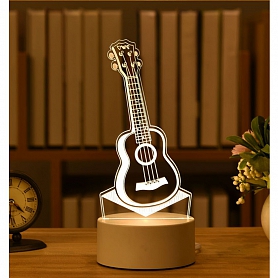 Customized 3D Guitar Illusion Lamp Gift PW558