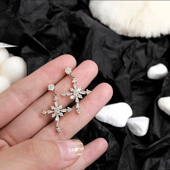 Crystal Cross Earrings PWB265