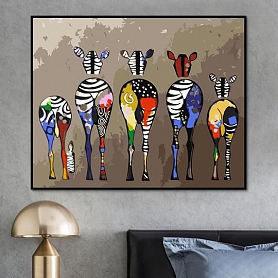Animal Zebra Paint By Numbers Kits PW114