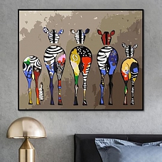 Animal Zebra Paint By Numbers Kits PW114