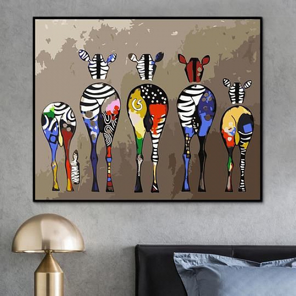 Animal Zebra Paint By Numbers Kits PW114