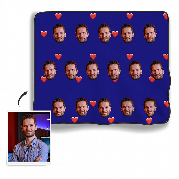 Custom Face Photo Fleece Blanket PW496