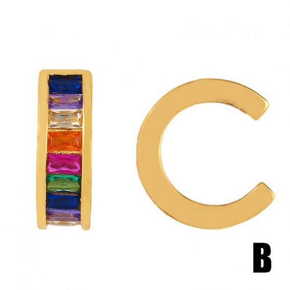 Colorful Zircon Hoop Earrings PWB091