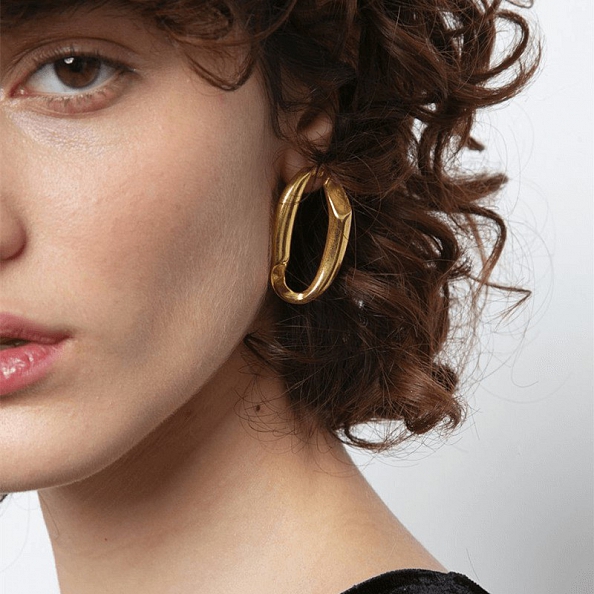 U-shape Retro Metal Hoop Earrings PWB075