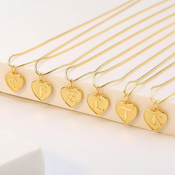 Embossed letter necklace PW894