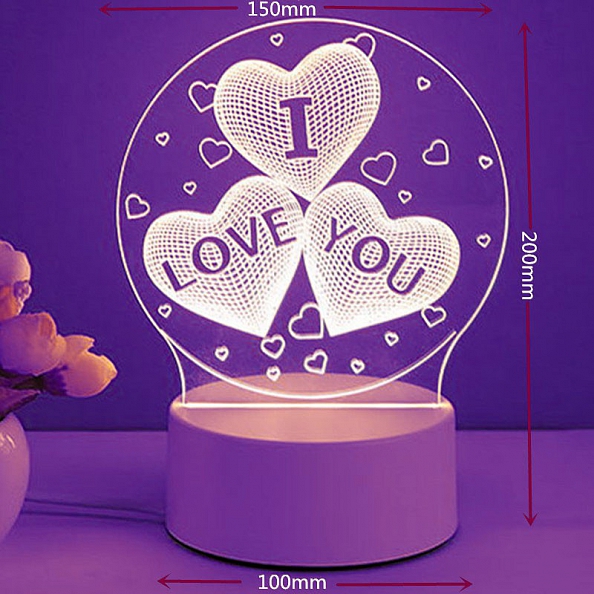 Customized 3D Love Illusion Lamp 16 Colors PW202