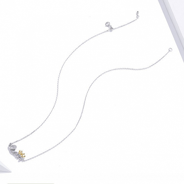 S925 Sterling Silver Queen Necklace PWB329