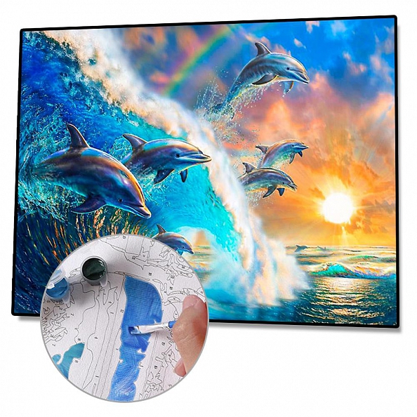 DIY Paint By Number Kits-Dolphin (40*50 CM) PW609