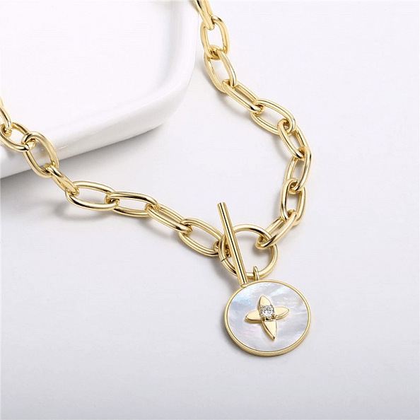 Natural White fritillary necklace PWB073