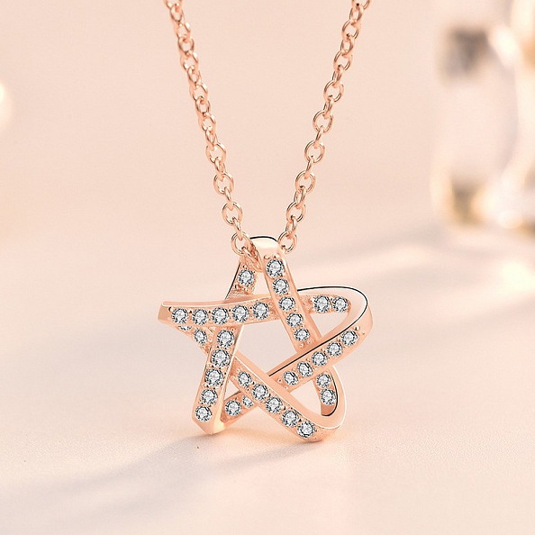 925 Sterling Silver Hexagram Necklace PWB371