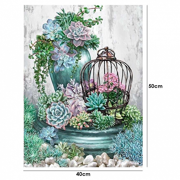 DIY Paint By Number Kits-Succulent Plants(40*50 CM) PW615