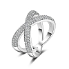 925 Sterling Silver X-shape Ring PWB252