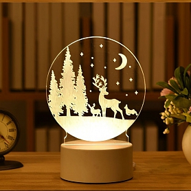 Customized 3D Deer Landscape Illusion Lamp Gift PW562
