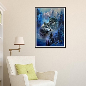 DIY Full Round Diamond PaintingWolf PW689