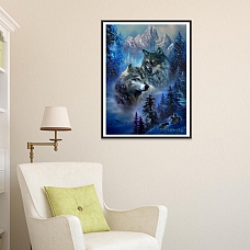 DIY Full Round Diamond PaintingWolf PW689