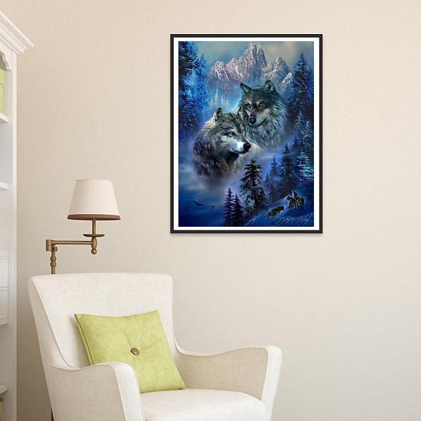 DIY Full Round Diamond PaintingWolf PW689