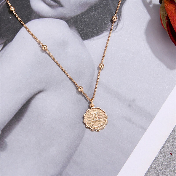12 Constellations Coin Pendants Necklace  PW884