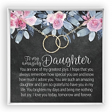 Double Circle Necklace Daughter Gift PWB387