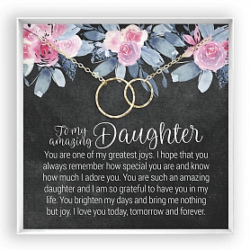 Double Circle Necklace Daughter Gift PWB387