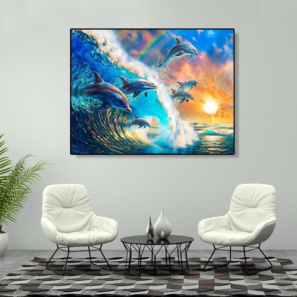 DIY Paint By Number Kits-Dolphin (40*50 CM) PW609