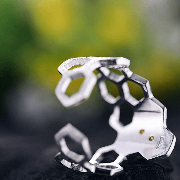 S925 Honeycomb Ring PWB248