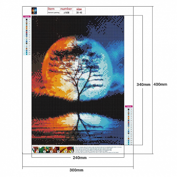 DIY Full Round Diamond Painting-Moon  PW810