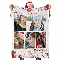 Custom Photo Collage Blankets Christmas Gift with 5 Photos PW505